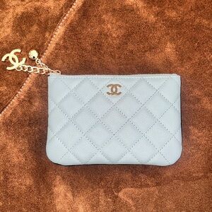 Light Blue Quilted Clutch